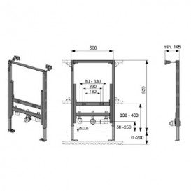 Інсталяція для біде 820 мм Tece Teceprofil метал 9330005