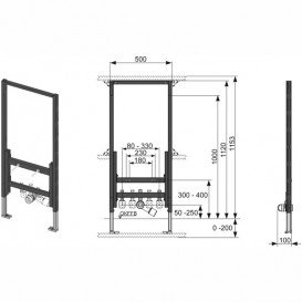 Инсталляция для биде 1120 мм Tece Teceprofil металл 9330000