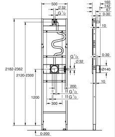 Інсталяція для встановлення душової системи Grohe Rapido Shower Frame 1039939990