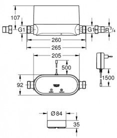 Інтелектуальний контролер води Grohe Sense Set з трьома датчиками 22502LN1