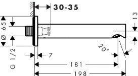Излив для смесителя Hansgrohe Zesis S настенный хром 74410000