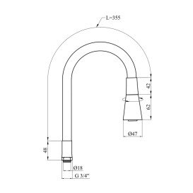 Излив для смесителя Kroner KRM-C8031GRA гибкий хром/серый CV031904