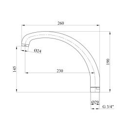 Вилив для змішувача Kroner KRM C806 нержавіюча сталь хром CV023555