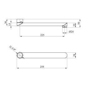 Излив для смесителя Kroner KRM C825 25 см нержавеющая сталь хром CV010858