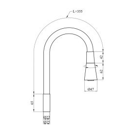 Вилив для змішувача Kroner KRP-C803WHI гнучкий хром/білий CV031902