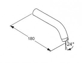 Вилив для змішувача настінного монтажу для раковини Kludi латунь хром 7302105-00