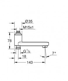 Излив для смесителя в ванной Grohe поворотный со встроенным переключателем хром 13450000