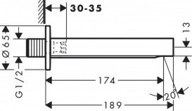 Излив для смесителя в ванной Hansgrohe Finoris 17,4 см черный матовый 76410670