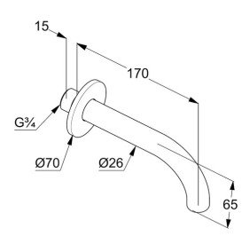 Вилив для змішувача у ванній Kludi Bozz 17 см брошуроване золото PVD 38505N0