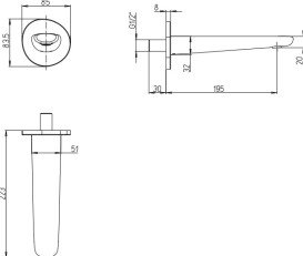 Излив для смесителя в ванной Villeroy & Boch Antao матовый никель TVT11100300064