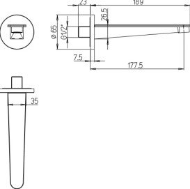 Излив для смесителя в ванной Villeroy & Boch Conum хром TVT12700300061