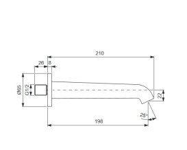 Вилив для змішувача у ванній Villeroy & Boch Skyla хром TVT11600100061
