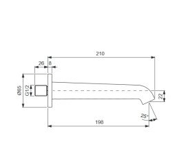 Вилив для змішувача у ванній кімнаті Villeroy & Boch Skyla матовий чорний TVT116001000K5