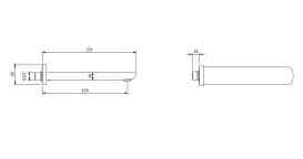 Вилив для змішувача у ванній кімнаті Villeroy & Boch O.novo хром TVT10450500061