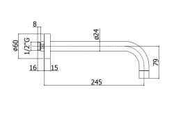 Вилив для ванни Рaffoni Light настінний хром ZBOC 046 CR