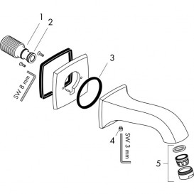 Излив на ванну Hansgrohe коллекция Metropol Classic хром 13425000