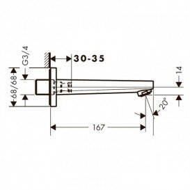 Вилив на ванну Hansgrohe колекція Metropol хром 32542000