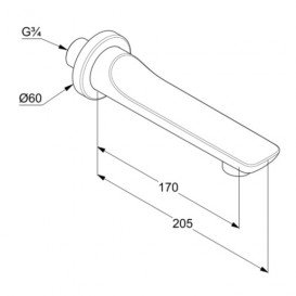 Виливши настінний для ванни Kludi Balance латунь білий / хром 5250391
