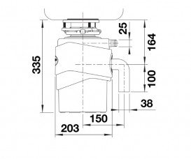 Подрібнювач харчових відходів Blanco FWD Max 1200 мл 750 W 1 л/с чорний 526648