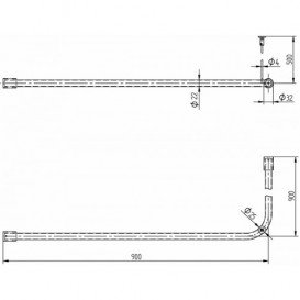 Карниз для душевой шторы Kolo Lehnen Concept угловой 90х90 см L63101000