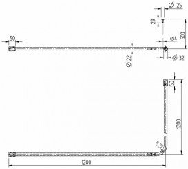 Карниз для душової штори Kolo Lehnen Concept кутовий 120х120 см L63102000