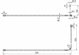 Карниз для душової штори Kolo Lehnen Concept кутовий 150х150 см L63103000
