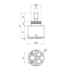 Картридж для змішувача Kroner KRM PM35 35 мм CV023560
