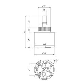 Картридж для змішувача Kroner KRM PM40 40 мм CV023562