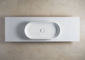 Керамическая столешница Catalano Horizon 150х50 см одно отверстие глянцевый белый 1PC1505000