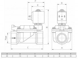 Клапан електромагнітний ODE НЗ 1'' Рвх-Рвих=0,2-16ат Тмакс=90°С 21W4KB250