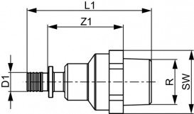 Клапан запобіжний Tece Teceflex газ GSK 4 / TAE / 25 мм x 1 ЗР бронза / пластик 750206