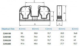 Клипса для крепления 2-х труб MCH 2х28 мм с застежкой и стальной гайкой Z2K028B