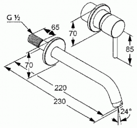Змішувач для раковини одноважеля настінний Kludi колекція Bozz хром 382450576