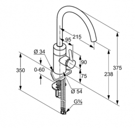 Смеситель для кухни сенсорный Kludi E-Go однорычажный 422100575