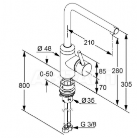 Змішувач для кухні з висувною лійкою Kludi L-INE змішувач 428210577