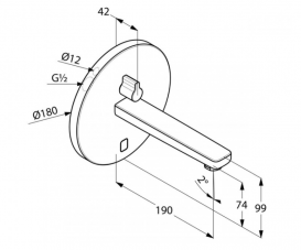 Смеситель для раковины электронный настенный сенсорный Kludi коллекция Zenta хром 3850105
