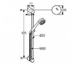 Душовий гарнітур зі штангою Kludi колекція Zenta хром 6063005-00