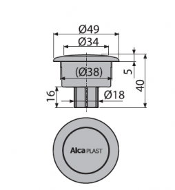 Кнопка AlcaPlast для зливного механізму V0011-ND