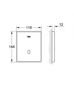 Кнопка смыва для писсуара Grohe Tectron Skate инфракрасная пластик хром 37321001