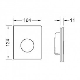 Кнопка змиву для пісуарів TECE TECEloop панель біле скло/клавіша глянсовий хром 9820179