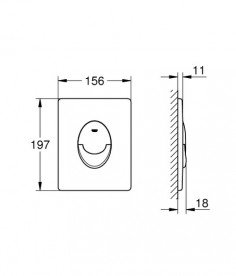 Кнопка смыва для унитаза Grohe Quickfix Start вертикальная пластик черный матовый 389642430