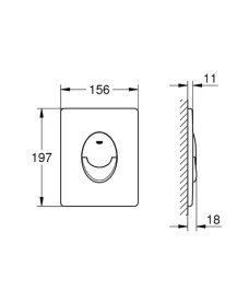 Кнопка смыва для унитаза Grohe Start вертикальная пластик белый альпийский 38964SH0