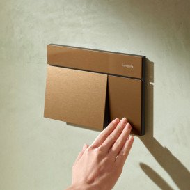 Кнопка змиву для унітазу Hansgrohe iFrame Element E подвійний змив метал бронза шліфована 66003140