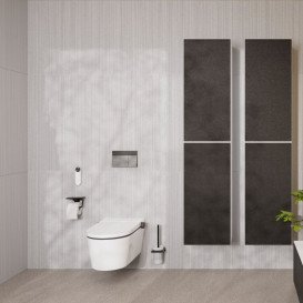 Кнопка змиву для унітазу Hansgrohe iFrame Element E подвійний змив метал чорний хром шліфований 66003340
