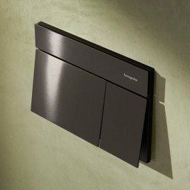 Кнопка змиву для унітазу Hansgrohe iFrame Element E подвійний змив метал чорний хром шліфований 66003340