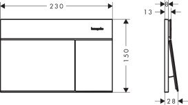 Кнопка змиву для унітазу Hansgrohe iFrame Element E подвійний змив метал чорний матовий 66003670