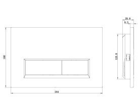 Кнопка змиву для унітазу Kludi Unifix подвійний змив пластик збройова сталь PVD 32PP01N2