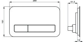 Кнопка змиву для унітазу Villeroy & Boch ViConnect 200G скло глянсове біле 922400RE