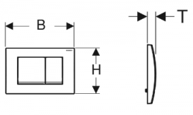 Кнопка змиву Geberit Delta30 подвійний змив пластик хром глянсовий 115.137.21.1