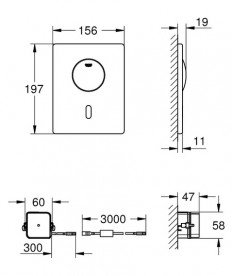Кнопка смыва Grohe Tectron Skate инфракрасная нержавеющая сталь 37419SD0